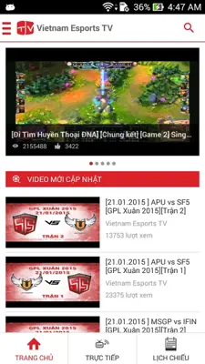 Vietnam Esports TV android App screenshot 6